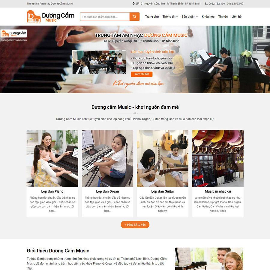 Mẫu website bán nhạc cụ