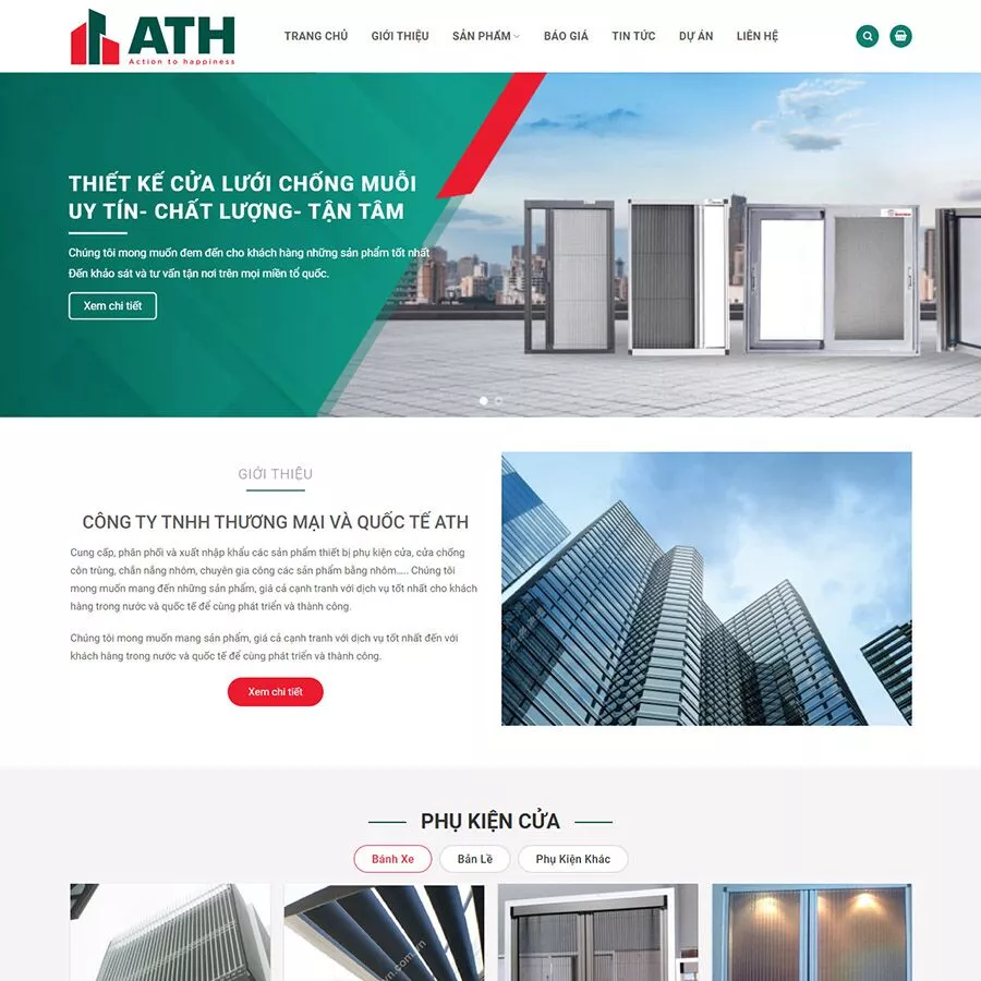 Mẫu website bán cửa lưới