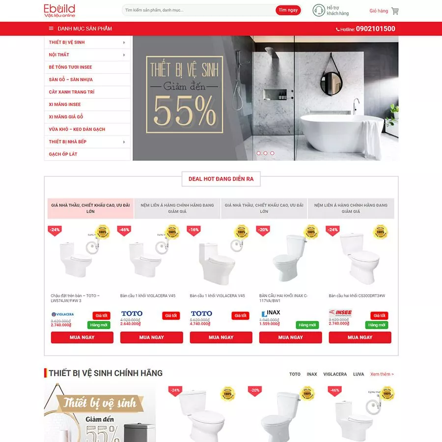 Mẫu website bán thiết bị vệ sinh 2