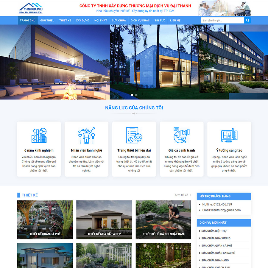Mẫu website kiến trúc 02