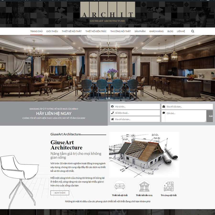Mẫu website kiến trúc 03