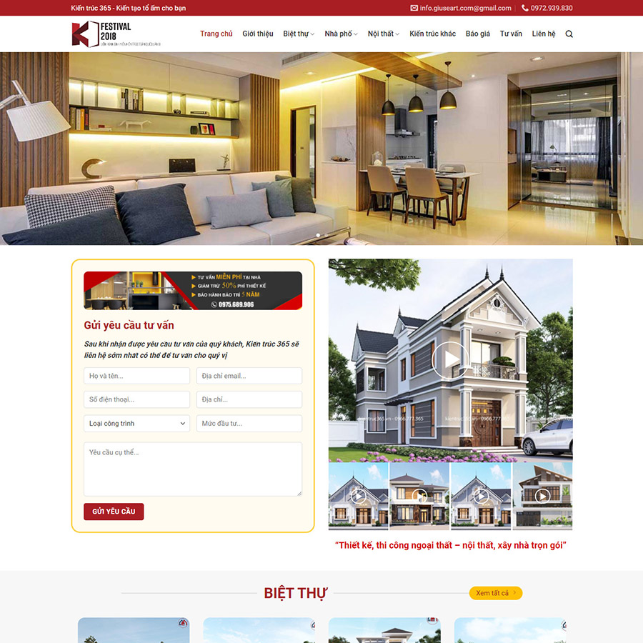 Mẫu website kiến trúc 04
