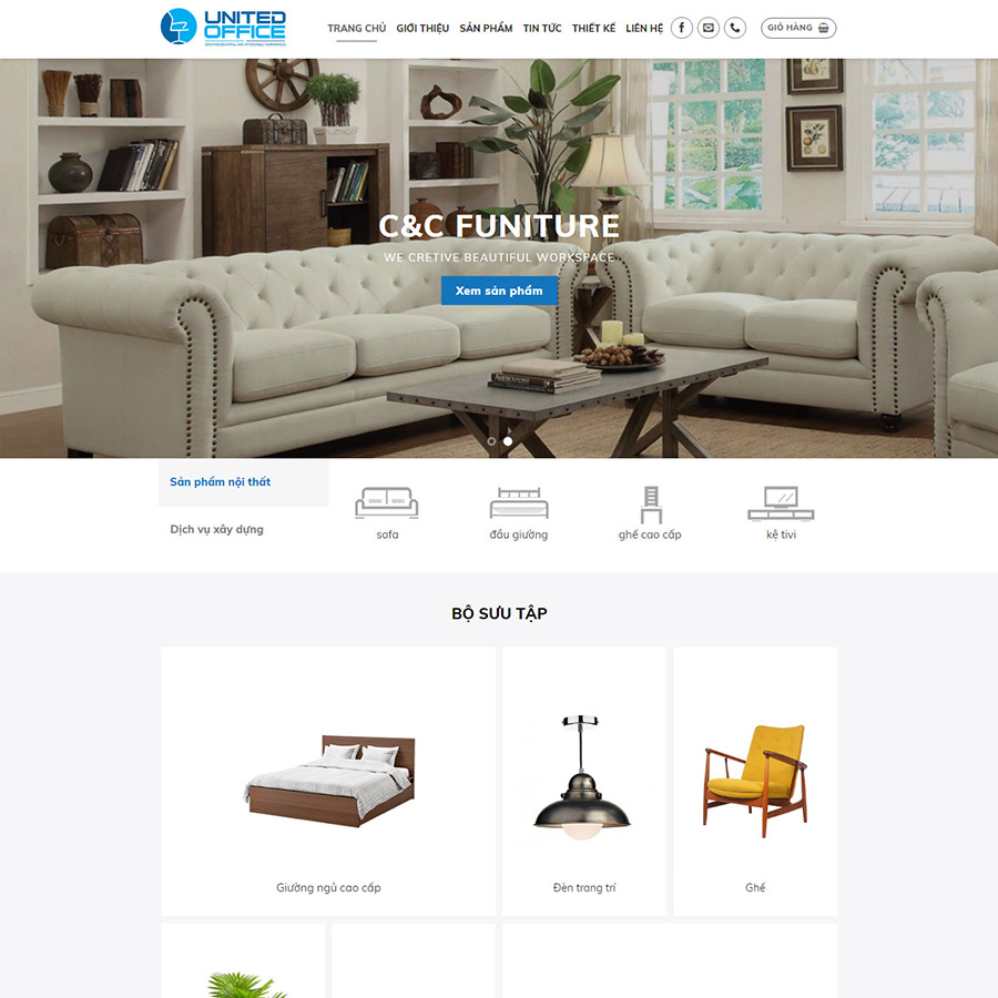 Mẫu website nội thất sang trọng