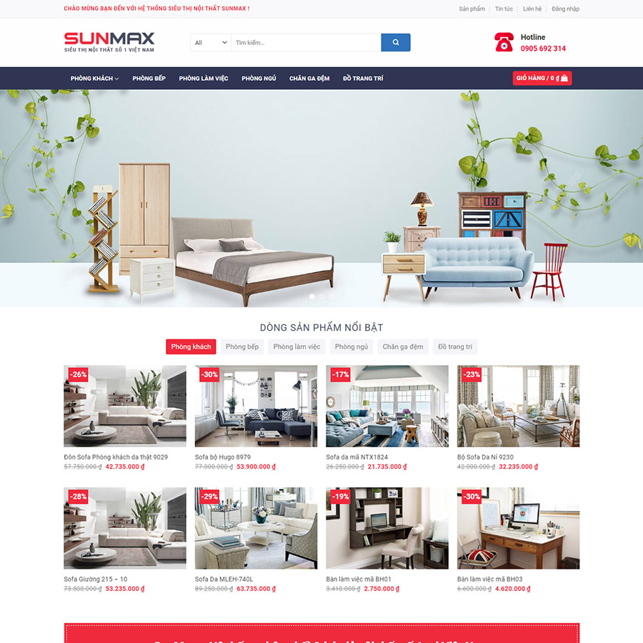 Mẫu website nội thất 12