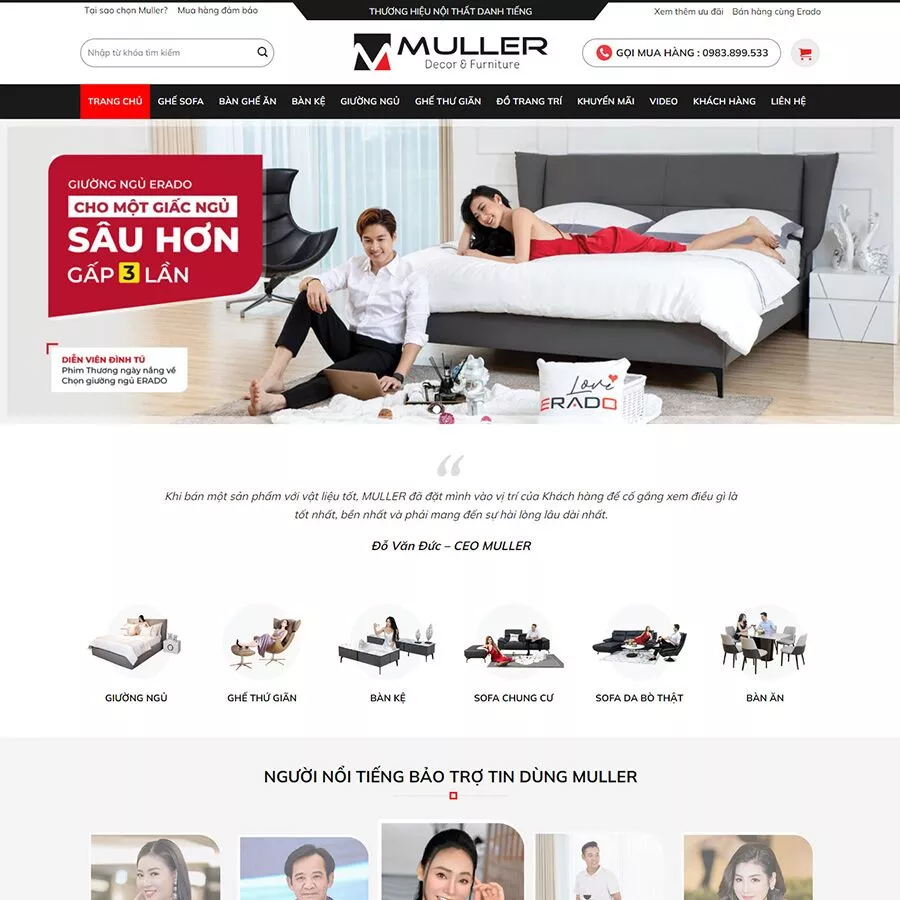 Mẫu website nội thất 24