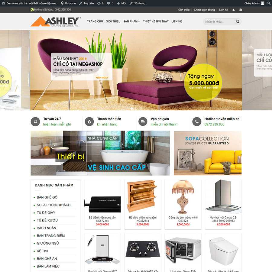 Mẫu website nội thất 06