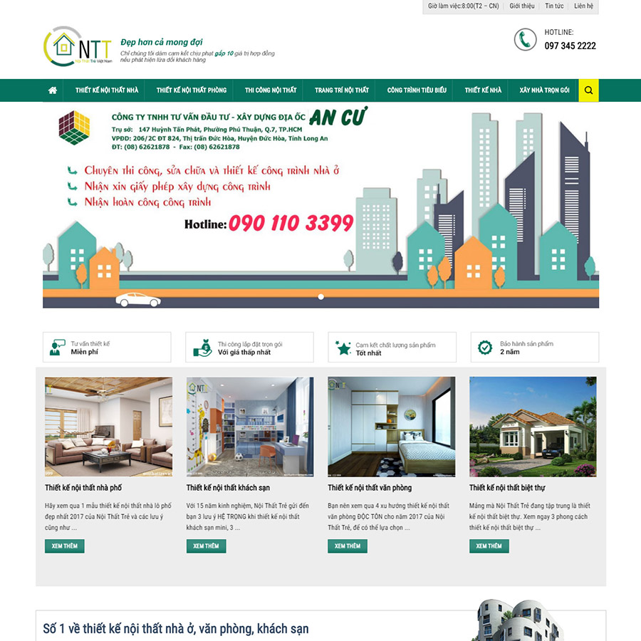 Mẫu website công ty kiến trúc – xây dựng