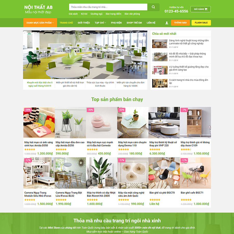 Mẫu website trang trí 01