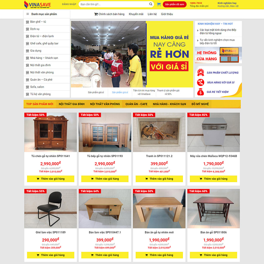 Mẫu website bán nội thất