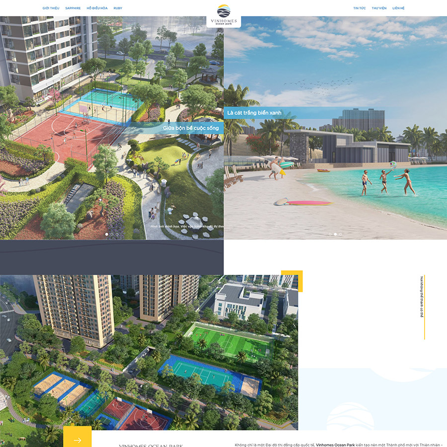 Mẫu website bất động sản ocean park
