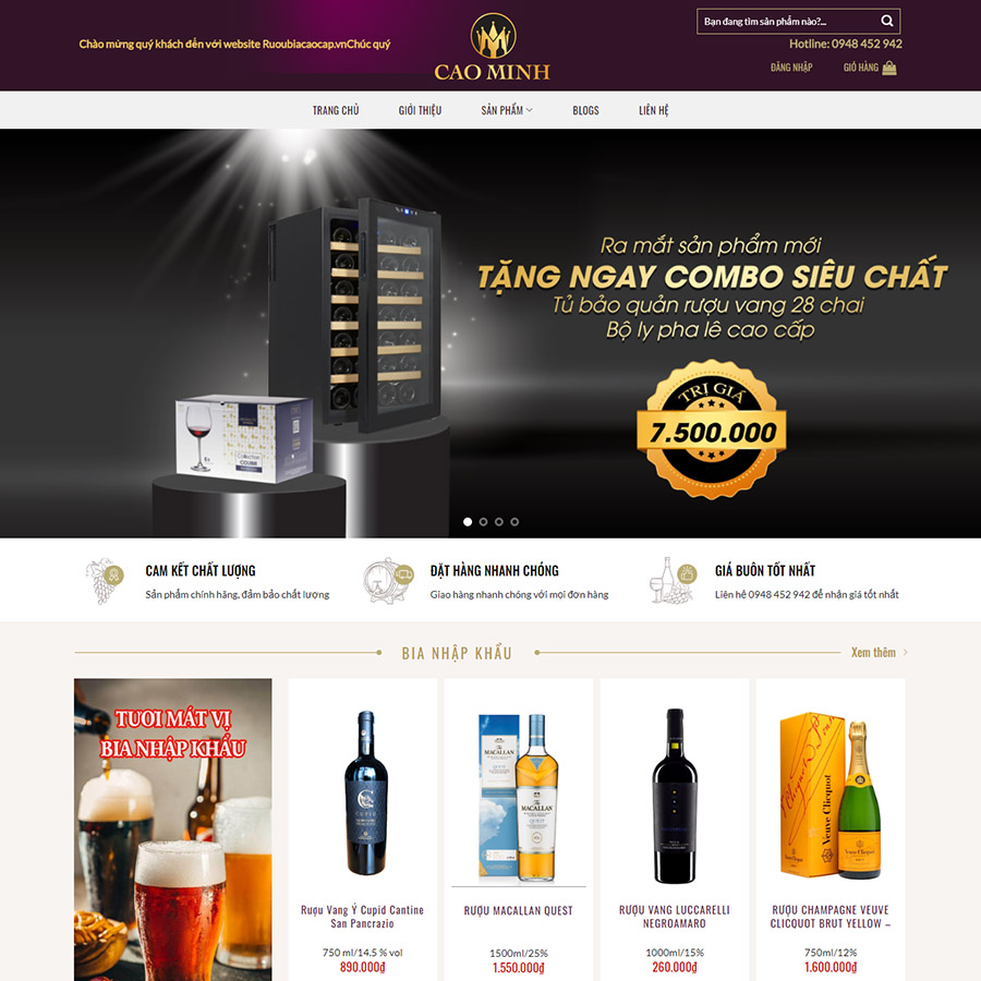 Mẫu website bán rượu 01