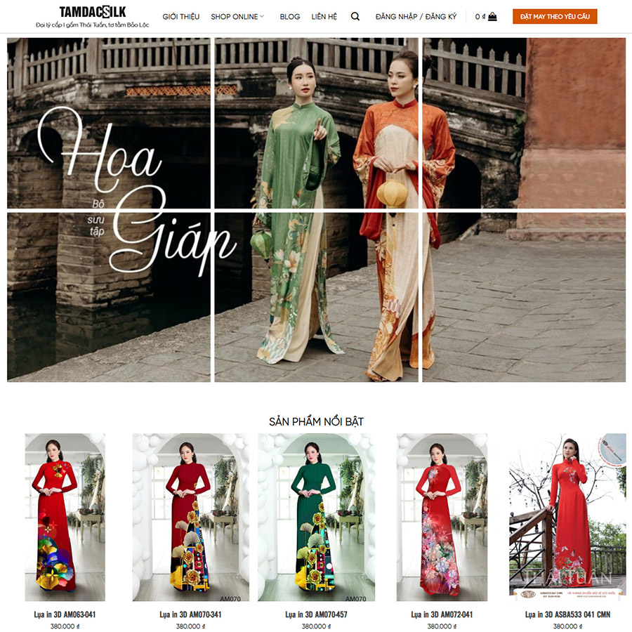 Mẫu website bán áo dài