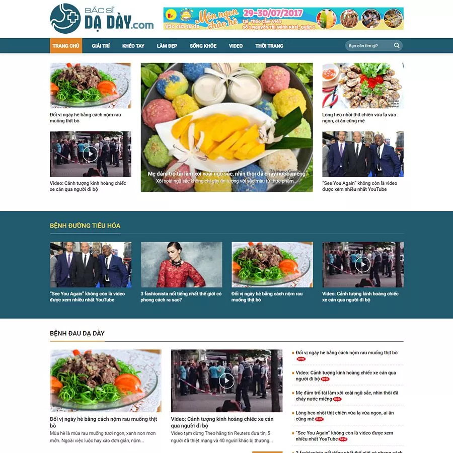 Mẫu website tin tức sức khỏe