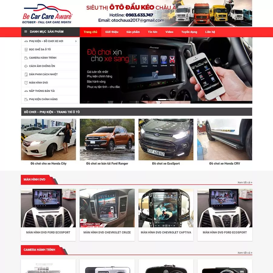 Mẫu website bán đồ chơi xe