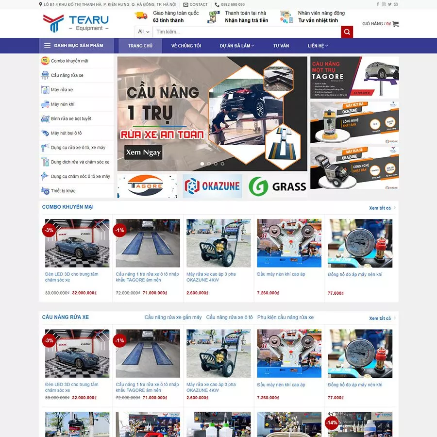 Mẫu website shop phụ kiện ô tô